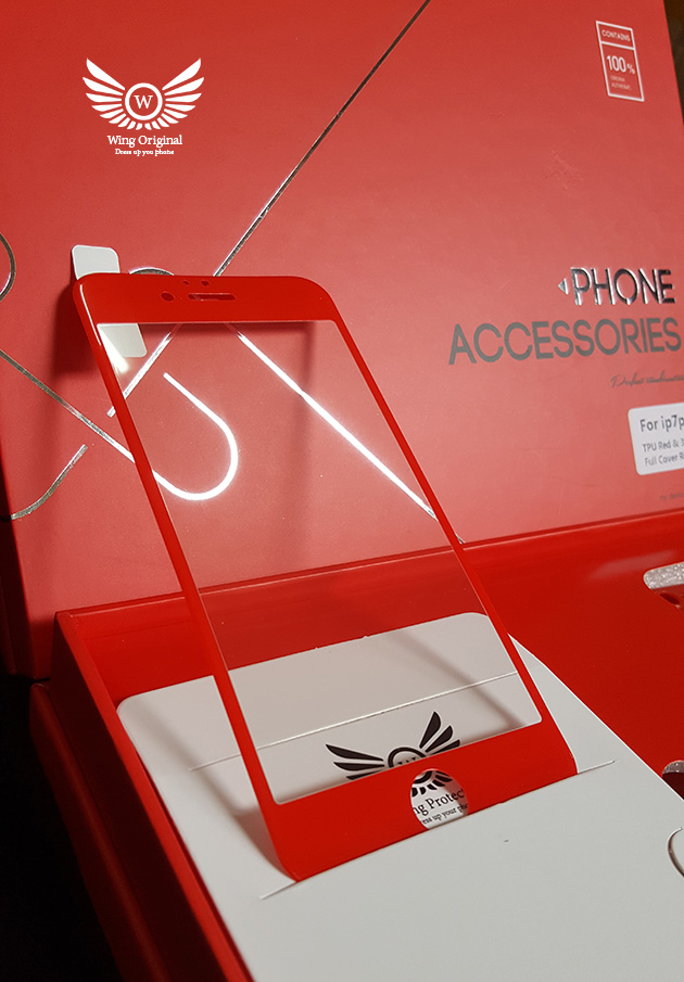 ชุดเคส พร้อมกระจกนิรภัยสีแดง iPhone 7 Plus